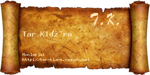 Tar Klára névjegykártya