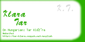 klara tar business card